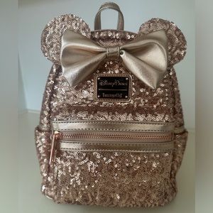 Rose Gold Disney Parks Loungefly Backpack